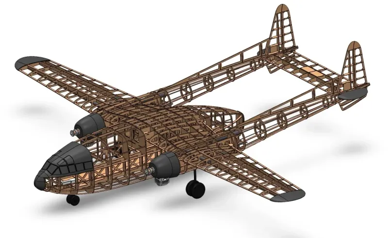 Fairchild C-119 Flying Boxcar 2670 mm Lasercut Baukasten